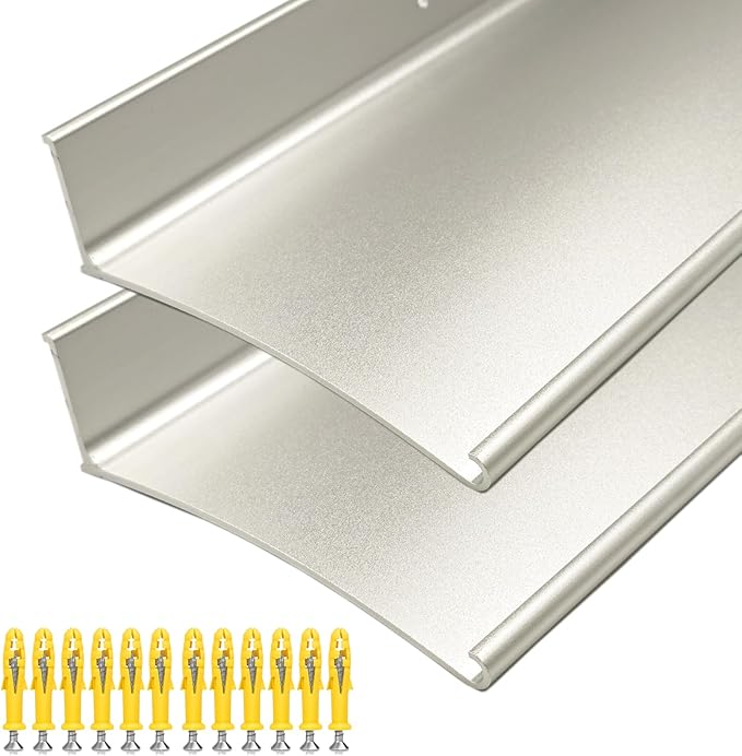 Extra Wide 5.12" W Door rain drip Guard Overhead,43.3" L Aluminum drip Cap for Exterior Doors Window Top,rain drip Edge Flashing,Water Deflector,rain Diverter,Anodized Silver 2PCS