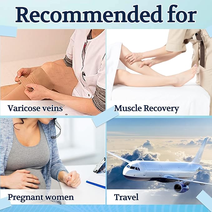 Lin Performance Medical Calf Compression Sleeve for Women and Men Lightweight Footless Socks for Nurses, Pregnant, Travel and Flight, Varicose Veins, Post Surgery Recovery, Edema