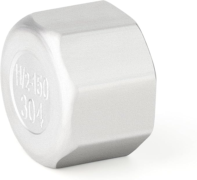 TAISHER 2PCS 304 Stainless Steel Cap Pipe Plug Socket Fitting 1-1/2" NPT Female