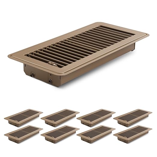 8Pcs Floor Vents Floor Registers 4x10 Inch, Heavy Duty Metal Hot Air Vent Covers 4x10 Inch with Rust-Proof Finish for Home Heater Floor Vent Grilles and Vents
