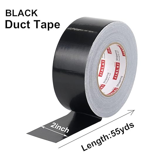 2-Pack Duct Tape - 165ft x 2in - Duct Tape Heavy Duty, Black, Flexible, No Residue, Tear by Hand - for Repairs Crafts & Home Improvement