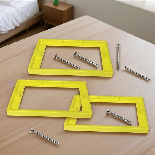 6 PCS 1/4" Single Gang Outlet Box Extenders with 12 Screws - Electrical Outlet Extender Receptacle Box Extenders for Electrical Outlet Switches, Yellow