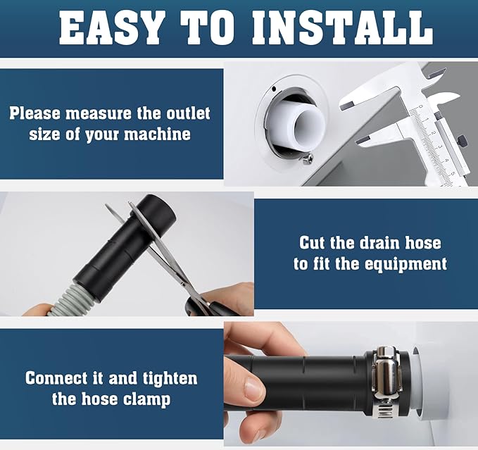 Dishwasher Drain Hose, 1Plusselect 6FT Flexible Discharge Hose Extension Kit, Universal Replacement Drain Hose Fit with 5/8 Inch, 7/8 Inch, or 1 Inch OD Drain Outlet for Dishwasher