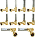 Water Hammer Arrestor,3/4 Inch Swivel FHT x 3/4 Inch MHT Stainless Steel Water Arrestor for Washing Machine Connection(10PACK,Angle Stainless Steel Arrestor)(HAMMER018-10Pack)