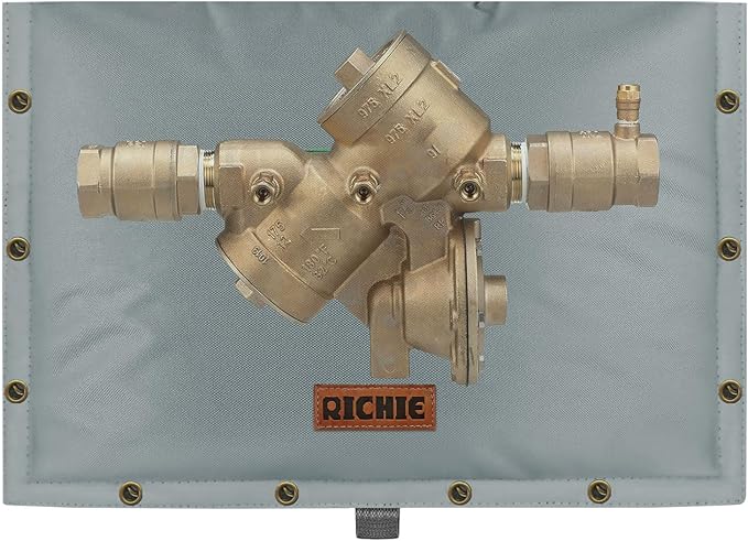 Backflow Preventer Insulated Cover (5°F) for Winter Freeze Protection, 21" W x 16" H Thickened Pressure Reducing Value & Well Pump Cover, Outdoor Waterproof Insulation Pouch for Sprinkler Valve, Grey