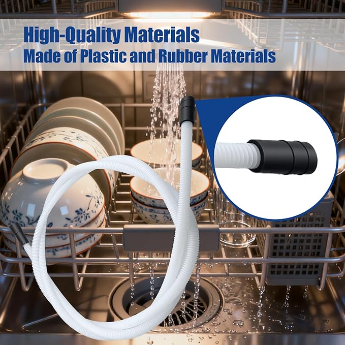 WD24X10062 4.5 Feet Dishwasher Drain Hose Fit for GE Haier Dishwashers, Replace AP5657439 PS6011670 WD24X24650, Drain Tube