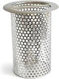 4'' Commercial Floor Drain Strainer, 4" Tall 304 Perforated Cylindrical Mesh Stainless Steel Drain Strainer for Factory/Kitchen/Hospital/Restaurant (Silver, 4" Tall x 4" Diameter)