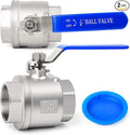 TAISHER 2 PCS 1/4 Inch FNPT Heavy Duty Full Porat Ball Valve 304 Stainless Steel with Blue Handles