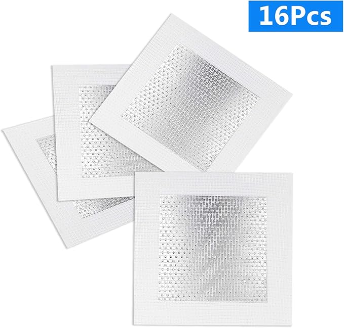 16pcs Drywall Repair Patch Kit, 4" x 4" Self Adhesive Aluminum Wall Repair Patch