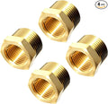 (Pack of 4) Brass Solid Reducer Hex Bushing, Heavy Duty 3/4" NPT Male to 1/2" NPT Female Threaded Pipe Air Hose Fitting Reducer Adapter for Plumbing & Hydraulics Gas Systems