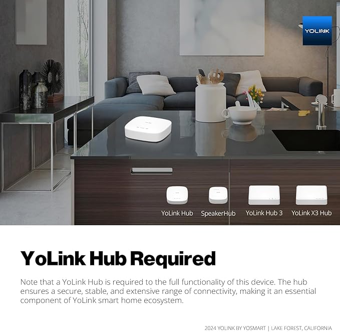 NSF Certified YoLink FlowSmart All-in-One Smart Water Meter & Auto Shutoff for 1.25" Pipes, LoRa Long-Range, Real-Time Leak Detection, 10-Year Battery, 80+ Device Ecosystem, Hub Required