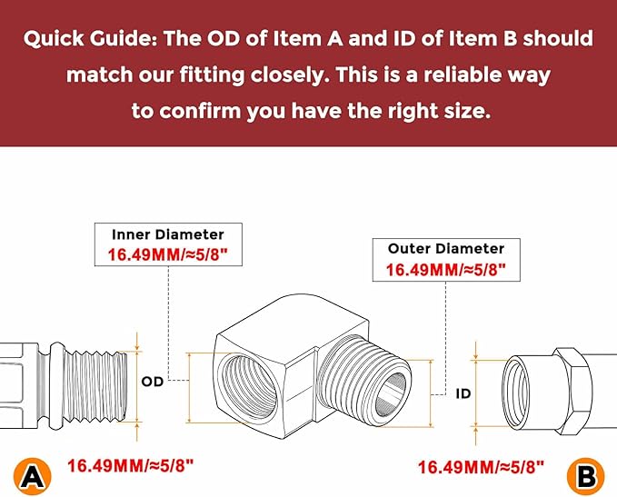 Pack of 5, 3/8" FeMale NPT to 3/8" Male NPT Solid 304 Stainless Steel Barstock Street Elbow, Forged Pipe Fitting for Pipe Repair, Bathroom Remodel, Tool Extensions, Compression