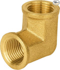 (Pack of 10) EFIELD 3/8" FNPT X3/8" FNPT 90 Degree Barstock Street Elbow, Female to Female Brass Pipe Fittings,(NPT111)