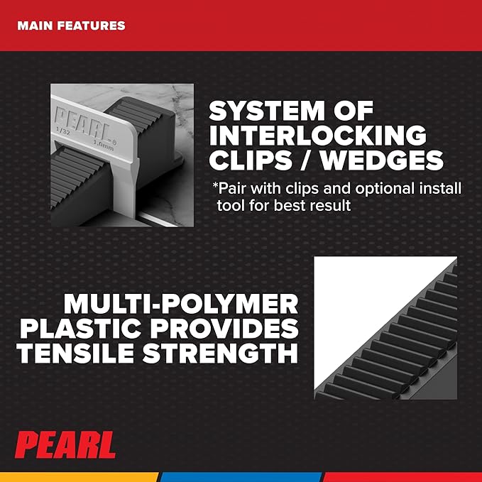 PEARL ABRASIVE CO. Leveling System Bag of 250 Wedges