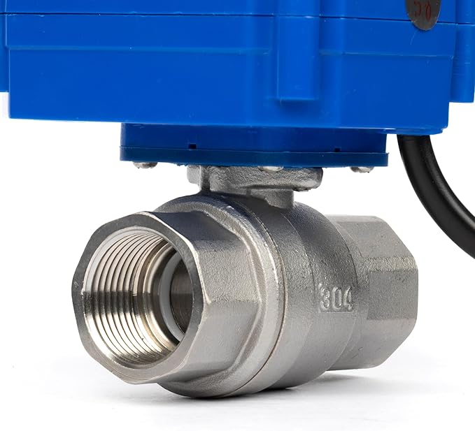 U.S. Solid 3/4" Motorized Ball Valve with US Plug 110VAC Stainless Steel Electrical Ball Valve,Auto Return, Normally Open