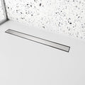 24 inch Linear Shower Drain with Removable Square Hole Panel by Using Brushed 304 Stainless Steel Process, Linear Drain Equipped with Adjustable Feet and Hair Strainer