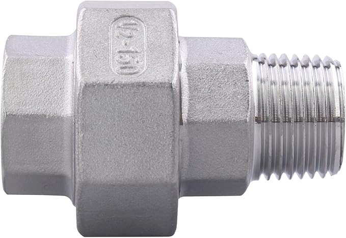 Cast Pipe Fittings Union - 1/2" NPT Female x 1/2" NPT Male Stainless Steel 304 Fitting,Class 150
