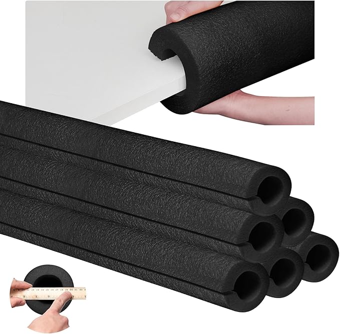 Hanaive 4 Pcs 40 Inch x 4. 1 Inch Jumbo Pool Noodles Bulk Large Swimming Swim Noodles for Floating Craft Projects Pre Slit Clamp Foam Protection Foam Tube Padding Bumper(Black)