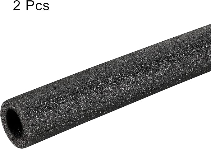 MECCANIXITY Foam Tube Sponge Protective Sleeve Heat Preservation Black Sleeve Polyethylene Pipe 20mm(0.78 Inch) ID for Pipe Insulation, Pack of 2