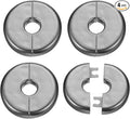 HARFINGTON 4pcs Wall Split Flange 11mm/0.4" Self-Adhesive Plumbing Cover Plates ABS Plastic Round Escutcheon Plate Buckle Design for Water Pipe Bathroom Kitchen Decoration, Gray