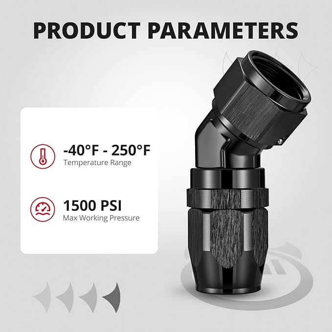 EVIL ENERGY 12AN Hose End Fitting 45 Degree Swivel Low Profile Forged Aluminum for CPE Braided Line