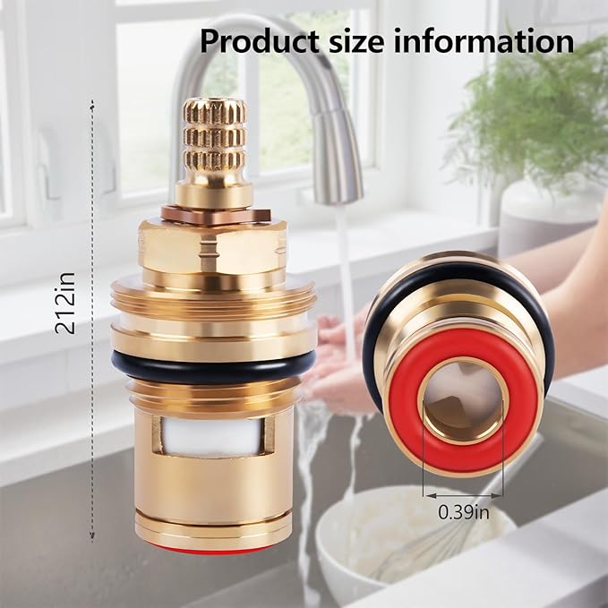 013787-45 Ceramic Cartridge Assembly Replacement for T&S Brass Faucets, Pressure 20PSI-125PSI, Temperature 40F-140F (Hot)