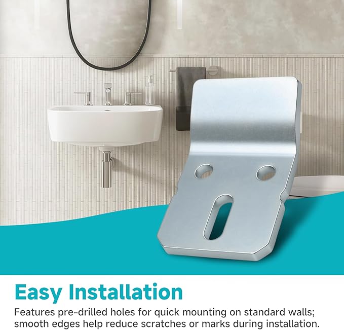 (4-Pack) 1224196 Parts Hook Kit, Compatible with Kohler Wall-Mount Sinks, Urinals, and Lavatories – Wall-Mounted Sink Hook Bracket, Stainless Steel Base Sink Support