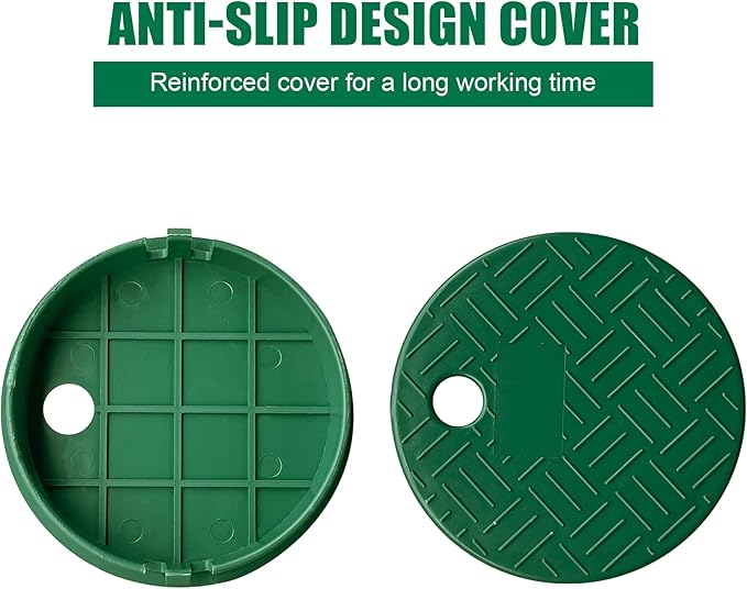 12 Sets Durable PP Valve Boxes Anti Slip 6 In Circular Sprinkler Valve Box, Plastic Round Irrigation Box with lid for Garden Yard Outdoor Lawn Grassland Ground Farm,Water Meter Box Cover