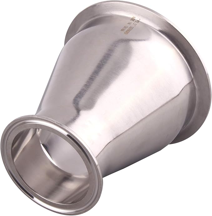 DERNORD Sanitary Fitting Reducer Fitting SUS304 Tri Clamp Ferrule Style 4" Tube OD to 2-1/2" Tube OD