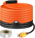 15FT Heat Tape for Water Pipes Freeze Protection IP65 Waterproof 7W/FT 110V BDDFOTO Water Pipe Heat Cable With Thermostat Self-Regulating Pipe Heater for House Garden/RV Camper