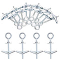 Glarks 15pcs M6 x 70mm O-Shaped Eye Bolt Toggle Anchors Set for Drywall, Ceiling, Sheetrock, Hollow Wall