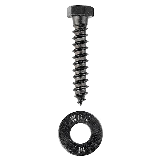 1/4 x 1-1/4 (100 Pack) Lag Screw Kit, 100 Screws and 100 Washers, Ceramic Black Ruspert Coating for Exterior Use, Meets ASTM A307 and ASME B18.2.1, Industrial/Commerical Grade by Makers Bolt