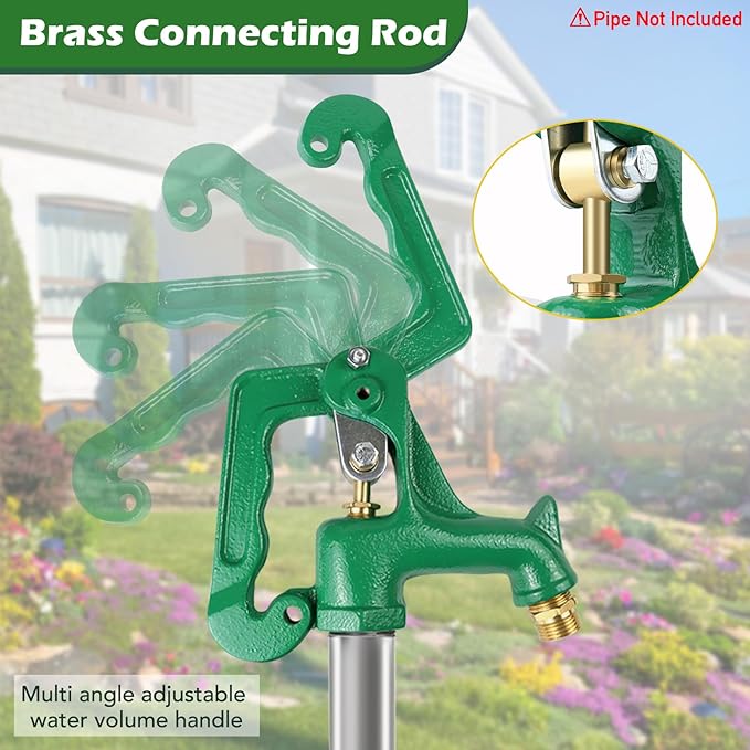 Frost Proof Yard Hydrant Head Assembly,Adapt to 3/8"-16 UNC Male Nut Rod with 1" NPT Male Thread Pipe,Frost Free Outdoor Faucet Freeze Proof Hydrant Head for Yard Farm Irrigation,Connect 3/4" Hose
