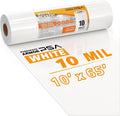Crawl Space Vapor Barrier, 10mil Film, 10'x65', White Plastic Sheeting - Thick Plastic Sheeting, Heavy Duty Polyethylene Film, Drop Cloth Vapor Barrier Covering for Crawl Space, Garden, Basement