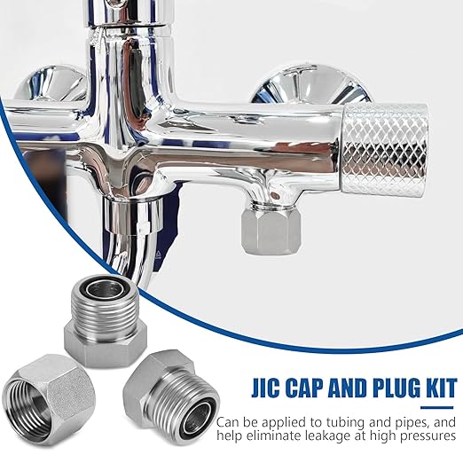 XJX 72-Piece ORFS Cap and Plug Kit, Hydraulic Hose Caps and Plugs Kit 45# Steel Pipe Fitting Set with Precision Threads