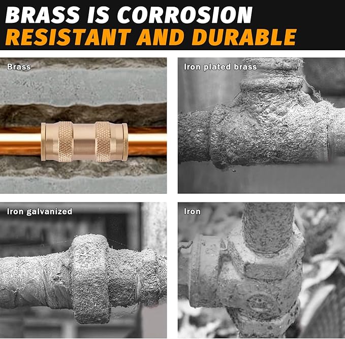 2 Pack 5/8" Air Brake Line Fitting, Push to Connect Union Fittings, DOT Brass Push in Fitting, Air Brake Union 5/8" Tube OD for Trucks Trailers and Industrial Use
