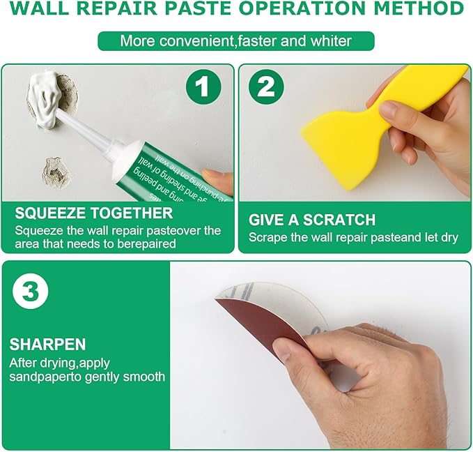 Drywall Repair Kit, Wall Mending Agent,Wall Surface Hole Fill Quick and Easy Solution, Meet Your Needs for Repairing Damaged Walls or Ceilings
