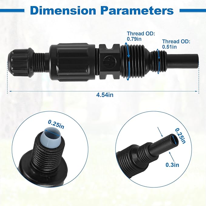 1/4-Inch UCDBINJ Injection Check Valve Replacement for Stenner Pumps, Fits for 45/85/100/170 Series, S128/S420/S10P/VX/S/SV Series, Classic Series Peristaltic Pump Parts