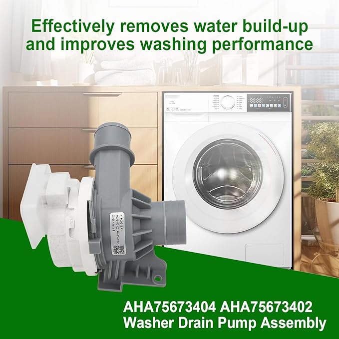 Upgraded AHA75673404 AHA75673402 Washer Drain Pump Assembly Compatible with LG Washing Machine Drain Pump Replace AP6978814 PS12748410 WT7060CW WT7100CW WT7150CW WT7250CW WT7300CV etc.