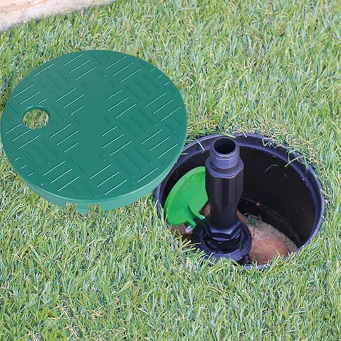 Cunguv Valve Box Cover Lid Sprinkler Valve Box Lid Replacement ID 5.5" OD 6" for Circular Irrigation Control 2 Pieces