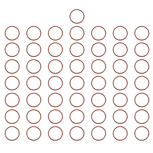 MECCANIXITY Silicone O-Ring 31mm ID 35mm OD 2mm Width Metric VMQ Sealing Gasket Replacement 50A Durometer for Plumbing Compressor Faucets Valves Repair (Red, Pack of 50)