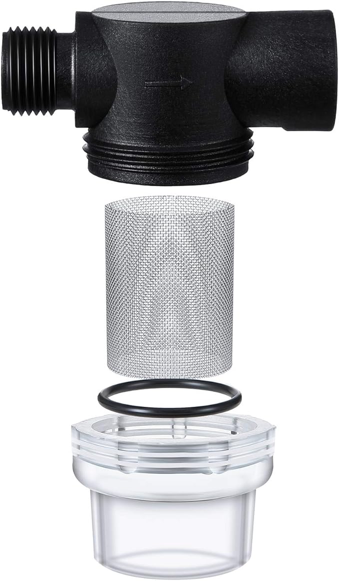 Mudder Water Pump Strainer Filter, RV Replacement 1/2 Inch Twist-On Pipe Strainer Compatible with WFCO or Shurflo Pumps