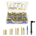 420pcs Self Drilling Drywall Anchors,Wall Anchors for Zinc Plated Steel,4 Sizes Expansion Screws and 2 Sizes forM6 & M8 Wall Anchors,Easy Application No Drill or Holes in Wall,Wall anchors for drywall
