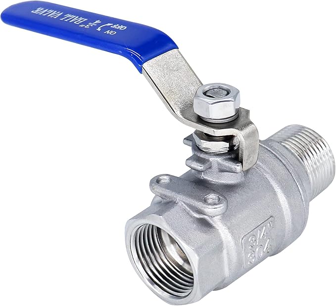 Ball Valve 3/4",3/4" Full Port Stainless Steel Ball Valve 304 NPT Water Valve, 3/4 inch Shut Off Valves for Oil and Gas with Blue Locking Handles 1000 WOG (3/4 inch, 2 pack)