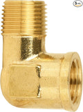 (Pack of 5) EFIELD 1/2" MNPT X1/2" FNPT 90 Degree Barstock Street Elbow, Female to Female Brass Pipe Fittings,(NPT122)