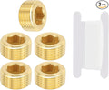 PATIKIL 3/4" BSP Male Pipe Plug Fitting, 3Pcs Brass Hex Counter Sunk Plug Brass Male Connector Socket for Closing the End of Pipe Industrial Machinery Fittings