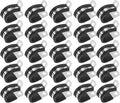 25-Pack Cable Clamps, 25/32 inch/ 20 mm 304 Stainless Steel Rubber Cushioned Insulated Cable Clamp R Shape Metal Holder for Tube/Wire/Pipe/Loop Installation