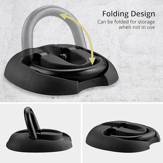 Anbte Security Ground Anchor, Floor or Wall Anchor for Securing Motorcycles, Bicycles, Scooters, Heavy Duty Alloy Steel Ground Anchor Foldable Permanent Locking Point, Black