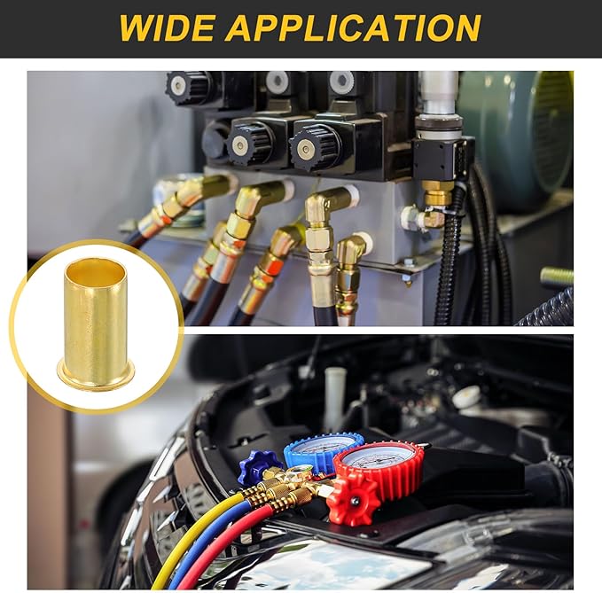 uxcell 5Pcs Fit for 8mm(5/16") Tube ID Brass Compression Fitting, Insert Tube Support Compression Sleeve Fitting, Sleeve Ferrules for Water Oil Air Pipe