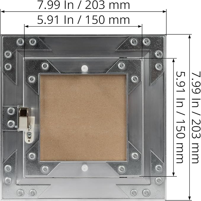 6" x 6" Inch Aluminum Drywall Access Panel - Service Shaft Door - Plumbing, Electricity, Heating, Alarm Wall Inspection hatch for Drywall - Bathroom Service Access Hole Cover